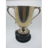 A Hallmarked Silver Twin Handled Trophy Cup, Sheffield 1931, engraved "Wortley Golf Club 1931