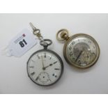 A Chester Hallmarked Silver Cased Openface Pocketwatch, the white dial with black Roman numerals and