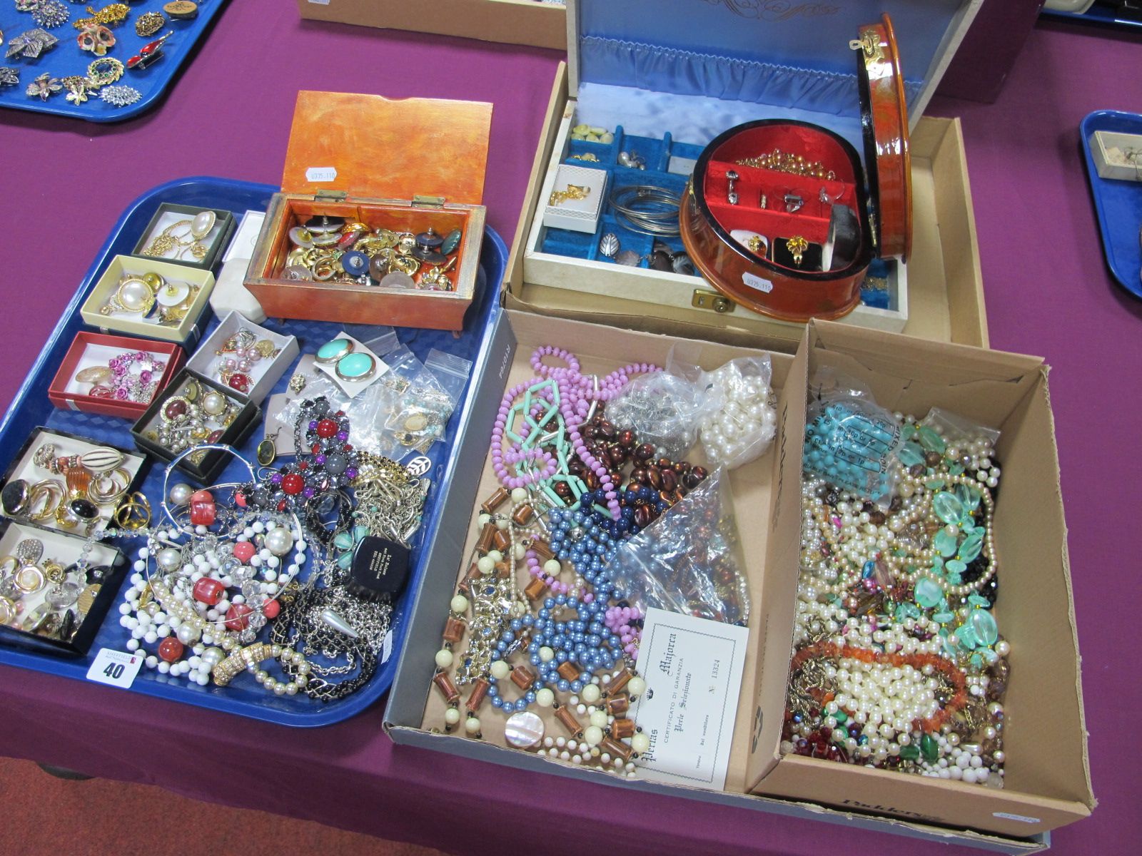 A Mixed Lot of Assorted Costume Jewellery, including bead necklaces, imitation pearls, earrings,