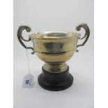 A Hallmarked Silver Twin Handled Trophy, Sheffield 1928, engraved "Wortley Golf Club" "Replica