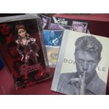 David Bowie Items, Bowie Barbie Doll, copyright 2019, The Book Bowie Style and two Bowie montages.