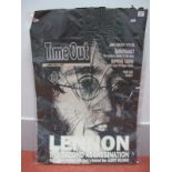 John Lennon Time Out Magazine Advertising Card, measuring 700mm x 500mm.