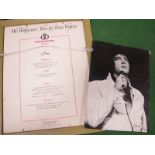 Elvis Presley Souvenir Menus, from Las Vegas International Hotel, one is framed and mounted, the