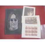 Three Beatles Prints and Original Art, the prints are from photographs taken by Astrid Kirchherr,