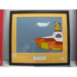 The Beatles - Yellow Submarine Film Cell, framed and mounted, measuring 400mm x 300mm.