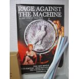 Promotional Shop Posters, 1.5, x 1.0m, to include Rage Against The Machine, Guerilla Radio and Sleep