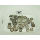 A Collection of Circulated GB Pre 1920 Silver Coins, includes Shillings, Sixpence's, Threepences,