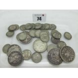 A Collection of G.B Silver Coins, includes a 1849 One Florin "Godless", Queen Victoria "Gothic"