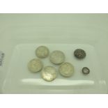 A Collection of GB Silver Coins, includes a 1758 George II Sixpence, 1843 1½ pence, Colonial