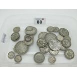 A Collection of Pre-1947 Circulated GB Silver Coins, Halfcrowns, Florins, etc, total weight 155g.