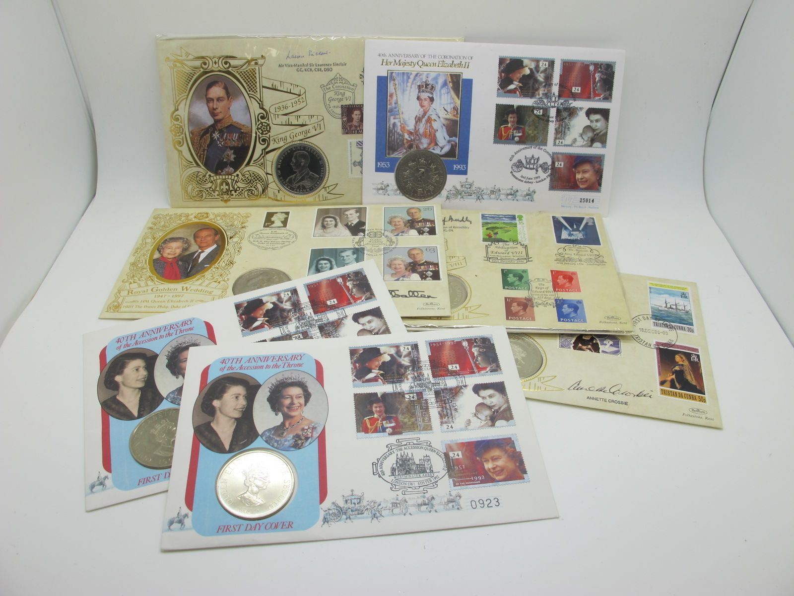 A Collection of GB Coin Covers, Queen Victoria Centenary of Diamond Jubilee, Royal Golden Wedding