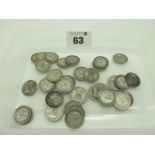 A Collection of Pre 1920 G.B Silver Sixpences, circulated, total weight 88grams.