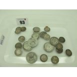 GB Pre-1920 Silver Coins, includes an 1838 Sixpence. Total weight 55g.