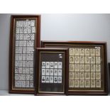 Framed Cricket Themed Cigarette Cards - 1960's Test Cricketers and 1950's Test Cricketers, both sets