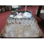 Glassware, wine glasses, bowls, posy bowl, tureens, etc:- Two Boxes