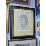 Trevor Neal (Sheffield Artist) Pencil Drawing of Charlie Watts, signed an dated 8.10.64 (one of