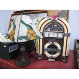 'Spirit of St Louis' Radio in the form a of Juke Box, and a Tiffany style table lamp. (2)