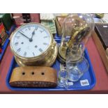 Royal Marine Brass Ships Clock. Wood pen holder P&O SS Oronsay 1951 - 1975 Final Voyage, P&O