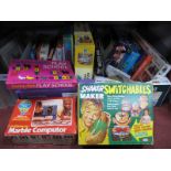 Scrabble, Mastermind, Saint/Greavsie Board Game, Battleships and other games:- Two Boxes