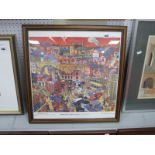 Joe Scarborough, "Sheffield at War - Business as Usual", print, signed bottom left.