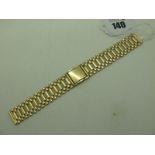 A 9ct Gold Gent's Wristwatch Bracelet, 17.5cm long.