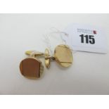 A Pair of 9ct Gold Cufflinks, of Modernist style, on swivel bar backs (import hallmarks for