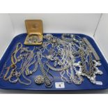 Vintage and Later Diamanté Costume Jewellery, including brooches, panel style bracelets, ornate