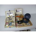 A Mixed Lot of Assorted Costume Jewellery, including beads, brooches, wristwatches, earrings, etc,