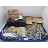 A Mixed Lot of Assorted Costume Jewellery, including imitation grey pearl three row necklace with