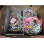 A Mixed Lot of Assorted Costume Jewellery, including bead necklaces, keyrings, bangles, earrings,