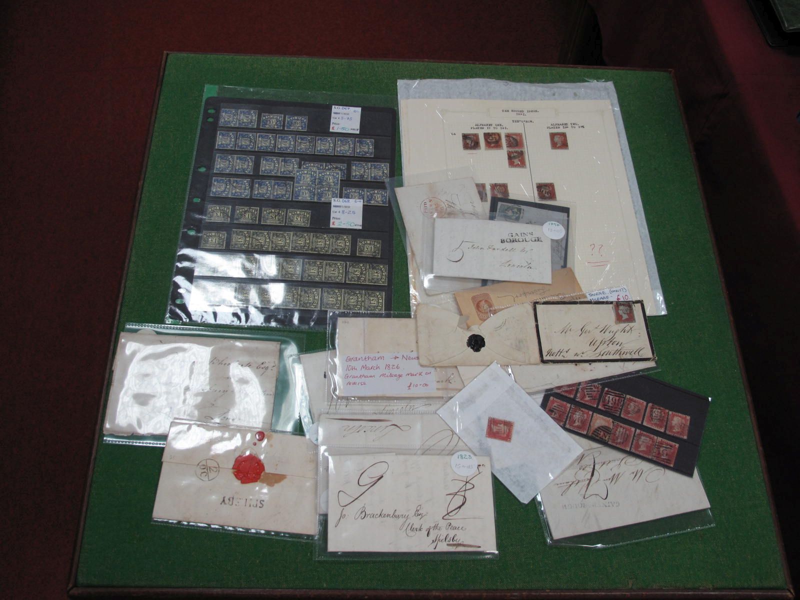 A G.B Collection of Queen Victoria Pre Stamp Entries, to 1d Reds 1864, twenty items