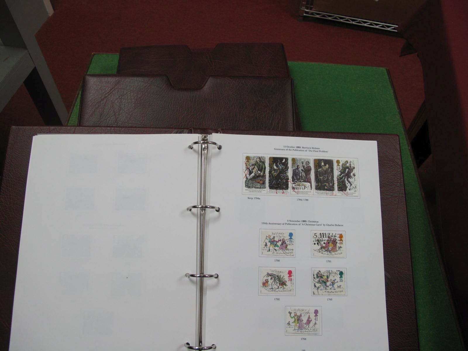 GB Two Stanley Gibbons Four Ring Printed Albums Volumes 1-2, housing a mint and used collection of