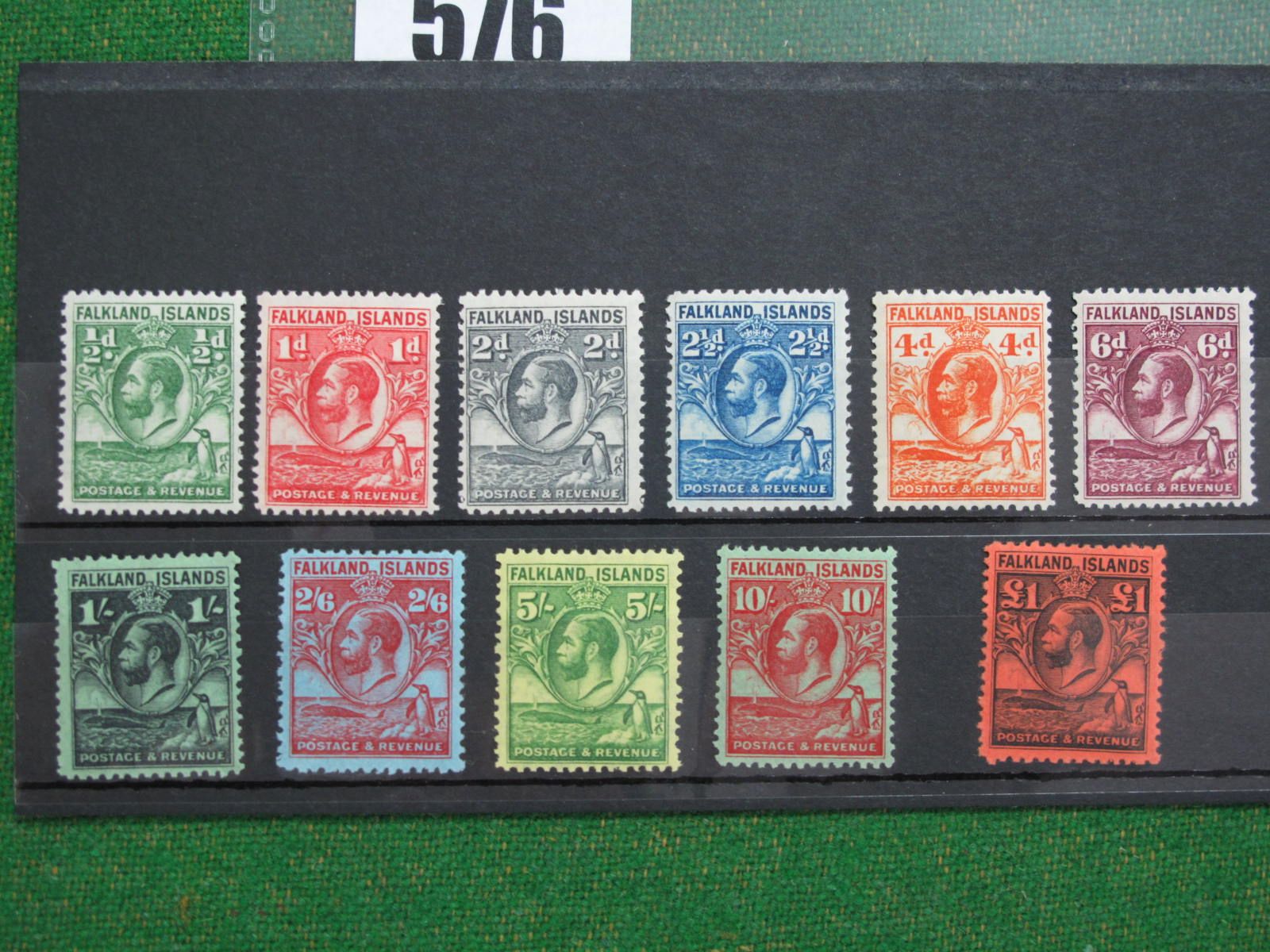 Falkland Islands GV 1929 SG116-126 LMM, cat 700 +