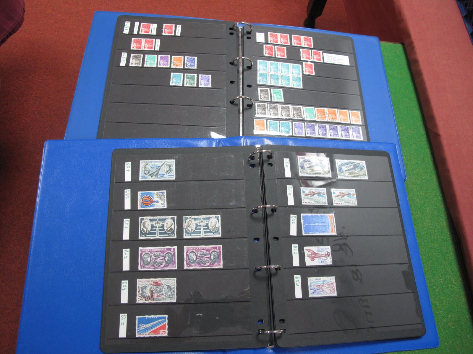 A French Collection of Stamps, mint and used from 1927 to 1999 in two four ring binders, includes