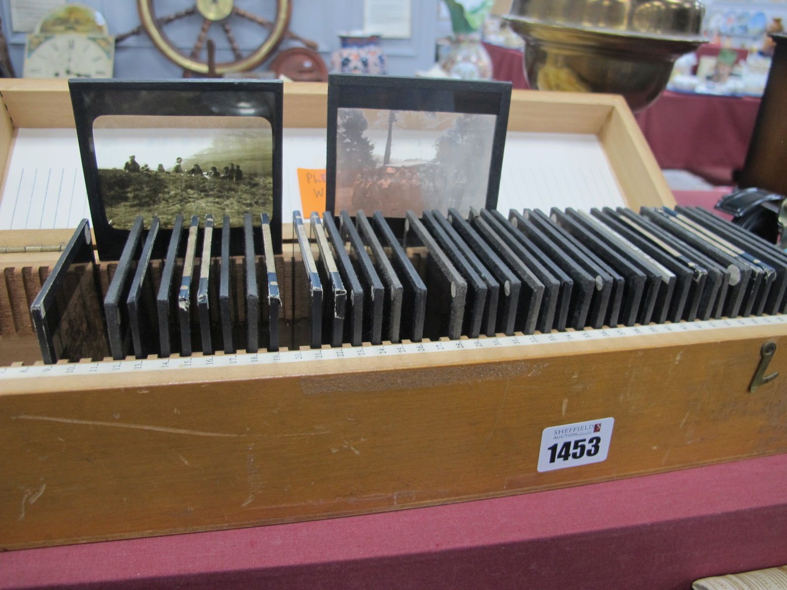 Forty Early XX Century Black and White Lantern Slides, showing scenes of 'Boy Scouts at Camp' in