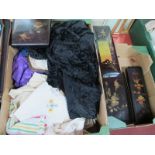 Textiles, Victorian costume ware, Japanese lacquered ware:- Two Boxes.