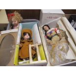 The Hamilton's Collection 'Minnehaha & 'Sacajawea', two pot dolls, Franklin mint heirloom bear etc.