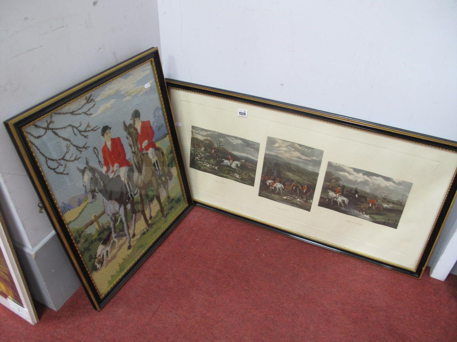 After W.J. Shaver 'The Find', 'The Meet' and 'The Brook' Coloured Prints, in single frame, overall