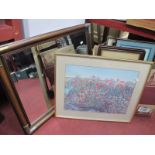 Four Regimental Uniform Prints, other prints, Edinburgh atlas, Beatles jigsaw puzzle:- One Box ,