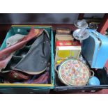 Lawn Green Bowls, dolls clothing, Fisher Price record player, needlework box, Tala pastry cutters,