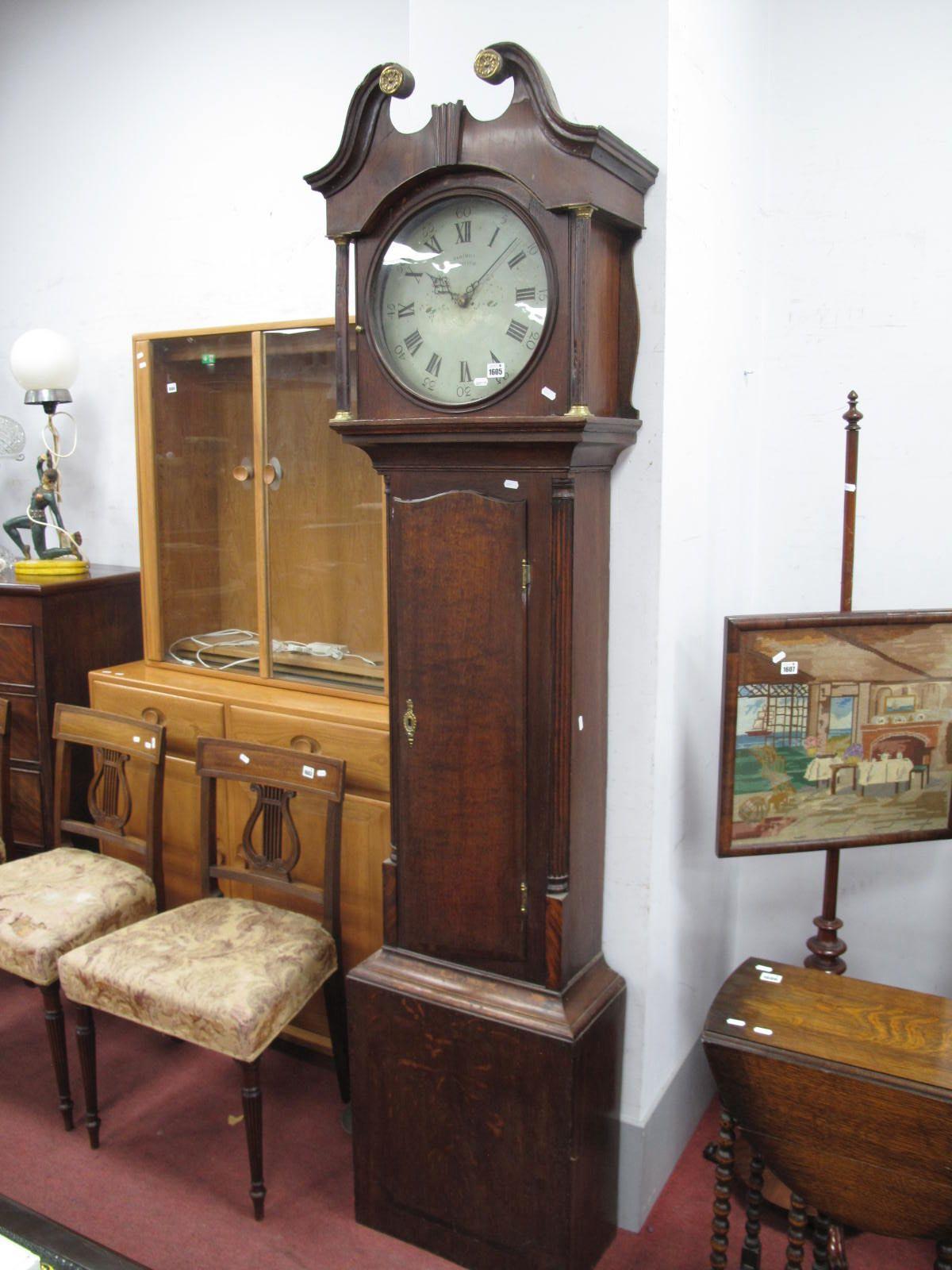 A Late XVIII Century Early XIX Century 30 Hour Oak Long Case Clock, 'Sam Hill Sheffield, The