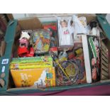 Dolls, The Doodler puzzle, Noddy books, Sooty xylophone, etc:- One Box.