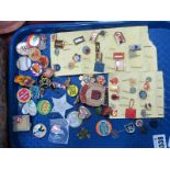 Enamelled & Tin Lapel Badges, stick pins, many Eastern Bloc examples, Lone Star Sheriff, Butlins
