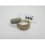A 9ct Gold Dress Ring, of graduated Greek Key design, (finger size T); Together with Another 9ct