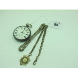 A Hallmarked Silver Cased Openface Pocketwatch, the movement stamped "Waltham, Mass", (damages /