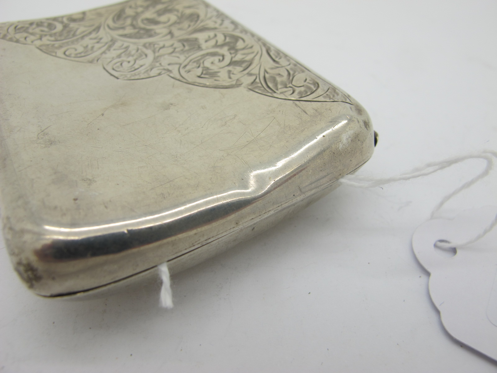 A Hallmarked Silver Cigarette Case, part leaf scroll engraved (dented); Together with A Cheroot - Image 4 of 6