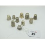 Hallmarked Silver and Other Thimbles, including Charles Horner.