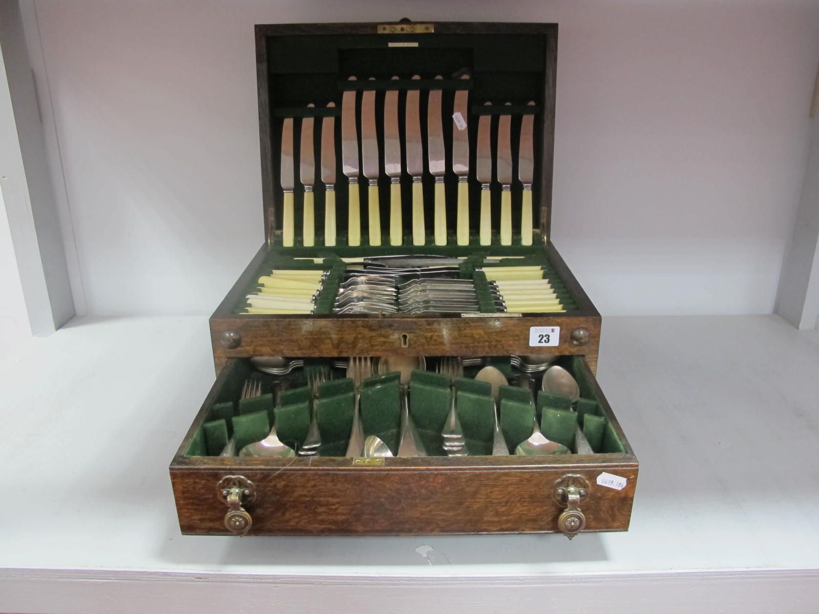 A Joseph Rodgers Canteen of Plated Cutlery, eight setting (part missing), contained in original