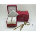 Pulsar Diamonds Modern Ladies Wristwatch, in original box; together with a vintage 9ct gold cased