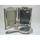 A Hallmarked Silver Freestanding Double Photograph Frame, RU&Co, Birmingham 1910, each rectangular